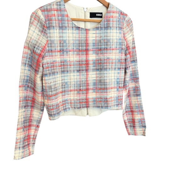 NICHOLAS (Revolve) Sz 4 mint condition silk size 4 Pink and Blue Cropped - Picture 1 of 15